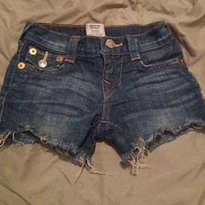 True religion denim shorts